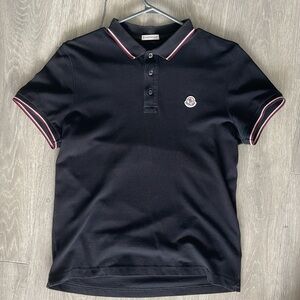 Men’s Moncler polo in black -  Men’s Small